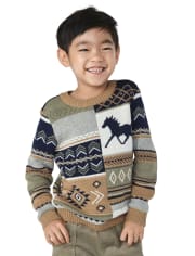 Boys Patchwork Sweater - Little Rocky Mountain