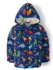 Boys Dino Puffer Jacket - Dino-Mite