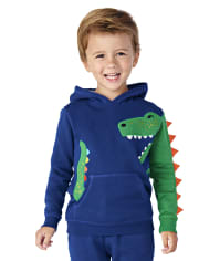 Boys Embroidered Dino Hoodie - Dino-Mite