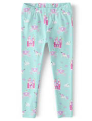 Girls Castle Leggings - Unicorn Princess