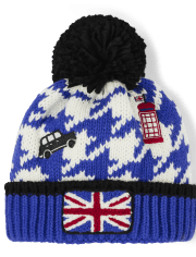 Boys Houndstooth Pom Pom Hat - London Calling
