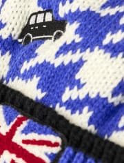 Boys Houndstooth Pom Pom Hat - London Calling