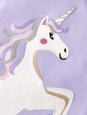 Girls Embroidered Unicorn Top - Unicorn Princess