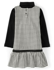 Girls Turtleneck And Houndstooth Jumper 2-Piece Set - London Calling