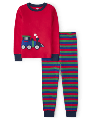 Pijama de 2 piezas de algodón Train para niños - Gymmies