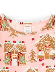 Girls Gingerbread House Babydoll Dress - Gingerbread House