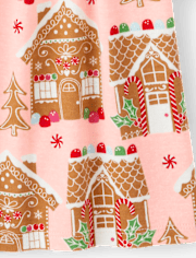 Girls Gingerbread House Babydoll Dress - Gingerbread House