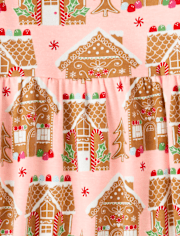 Girls Gingerbread House Babydoll Dress - Gingerbread House