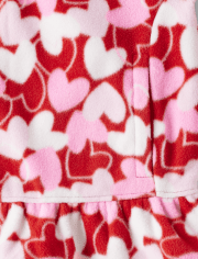 Girls Heart Fleece Half Zip - Valentine Cutie