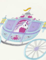 Girls Embroidered Princess Carriage Top - Unicorn Princess