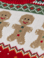 Boys Intarsia Christmas Sweater - Gingerbread House