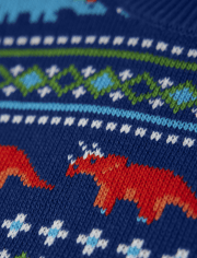 Boys Dino Fairisle Sweater - Dino-Mite