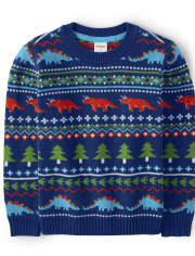 Boys Dino Fairisle Sweater - Dino-Mite