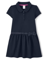 Girls Polo Dress with Stain Resistance 2-Pack - Uniform