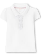 Girls Ruffle Polo with Stain Resistance And Pleated Skort with Stain and Wrinkle Resistance Set - Uniform