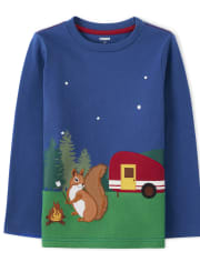 Boys Embroidered Squirrel Top And Twill Pull On Cargo Pants Set - S'more Fun