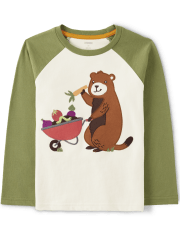 Top de marmota bordado para niños - Little Sprout