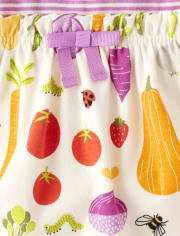 Girls Striped Vegetable Dress - Little Sprout
