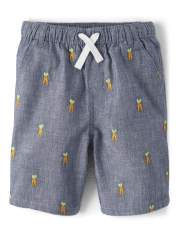 Boys Embroidered Carrot Shorts - Little Sprout
