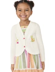 Girls Embroidered Vegetable Cardigan - Little Sprout