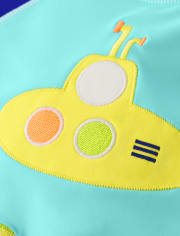 Boys Embroidered Submarine Rashguard - Splish-Splash