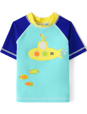 Boys Embroidered Submarine Rashguard - Splish-Splash