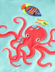 Boys Embroidered Octopus Swim Trunks - Splish-Splash