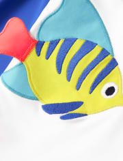 Boys Embroidered Fish Rashguard - Splish-Splash