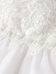 Girls Lace Applique Tiered Dress - Special Occasions