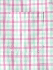 Mens Dad And Me Plaid Button Down Shirt - Time for Tea