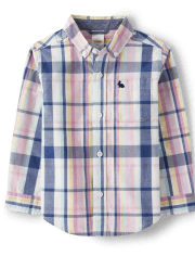 Boys Matching Family Plaid Button Up Shirt - Spring Celebrations