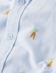 Boys Schiffli Carrot Button Up Shirt - Spring Celebrations
