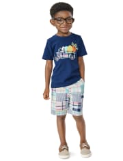 Shorts sin cordones con patchwork para niños - Celebraciones de primavera