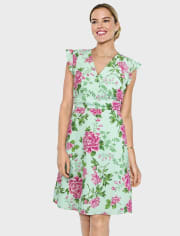 Womens Mommy And Me Floral Wrap Dress - Time for Tea