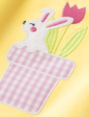 Girls Applique Bunny Ponte Shift Dress - Spring Celebrations