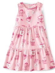 Girls Teacup Tiered Dress - Time for Tea