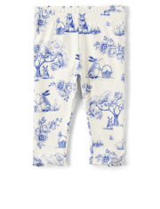 Girls Bunny Capri Leggings - Blue Belle