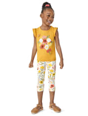 Girls Floral Capri Leggings - Country Trail