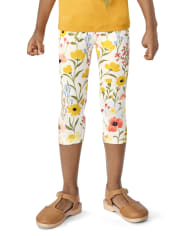 Girls Floral Capri Leggings - Country Trail