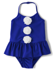 Girls Floral Ruffle One Piece Swimsuit - Splish-Splash