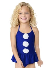 Girls Floral Ruffle One Piece Swimsuit - Splish-Splash