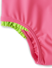 Girls Embroidered Toucan One Piece Swimsuit - Aloha