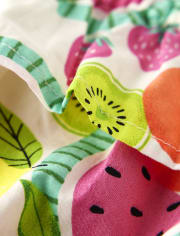 Girls Fruit Ruffle Dress - Festive Fruit