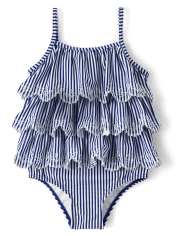 Maillot de bain une pièce rayé à œillets pour filles - Splish-Splash