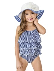 Maillot de bain une pièce rayé à œillets pour filles - Splish-Splash