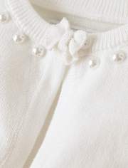 Girls Faux Pearl Cardigan - Special Occasions