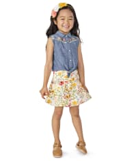 Girls Floral Tiered Skort - Country Trail