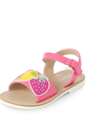 Girls Applique Fruit Sandals - Festive Fruit