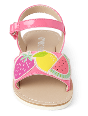 Girls Applique Fruit Sandals - Festive Fruit
