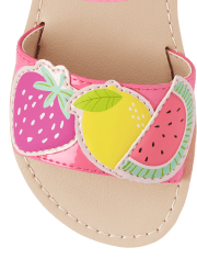 Girls Applique Fruit Sandals - Festive Fruit